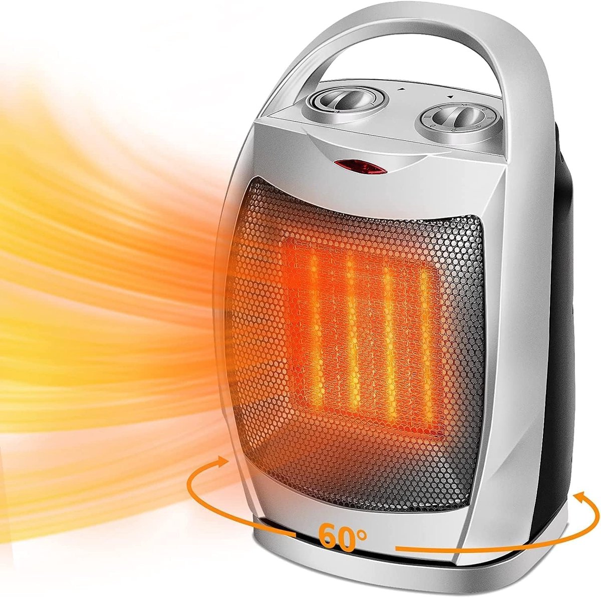 Elektrische Radiator - Keramische Kachel - Snelle Verwarming - Oscillerend 60 Graden - 20