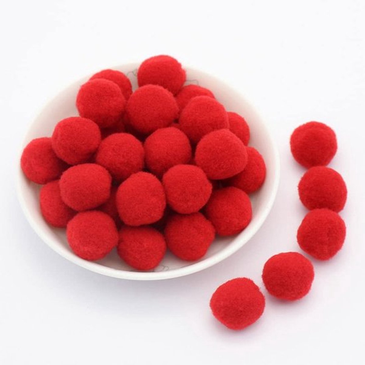 Zeynomax - Mini-pompons - Kleurrijke viltballen - Creatief knutselen - Rood