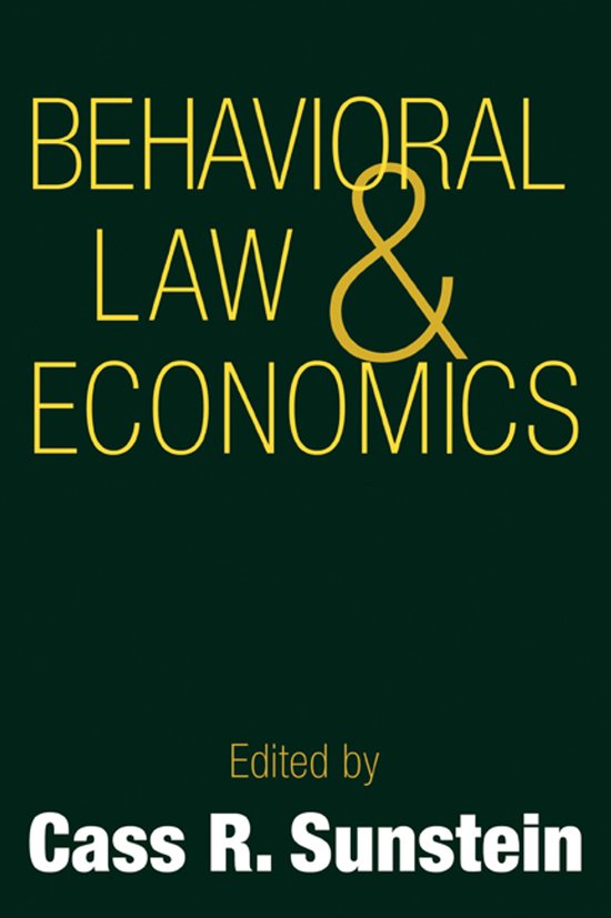 Boek kaft met de titel "Behavioral Law & Economics".