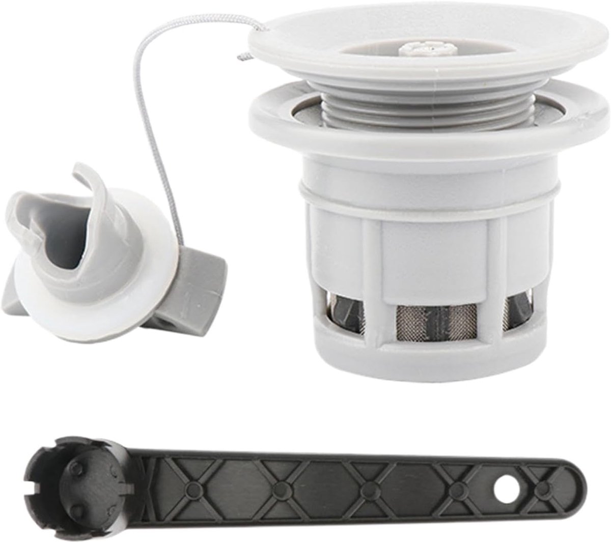 Opblaasplug Vervangend - Luchtinlaat Afvoer - Watersport Stabiliteit - Dubbele Siliconen Afdichting - 6 Gaten - Zwart