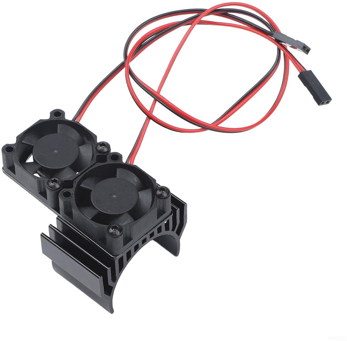 RC Motor Koellichaam - Motor Ventilator - RC Auto Koeling - Dubbel Ventilatorsysteem - 5x5x3 cm - Zwart