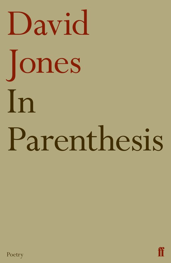 Boek met de titel "In Parenthesis" van David Jones, met de tekst "Poetry" onderaan.