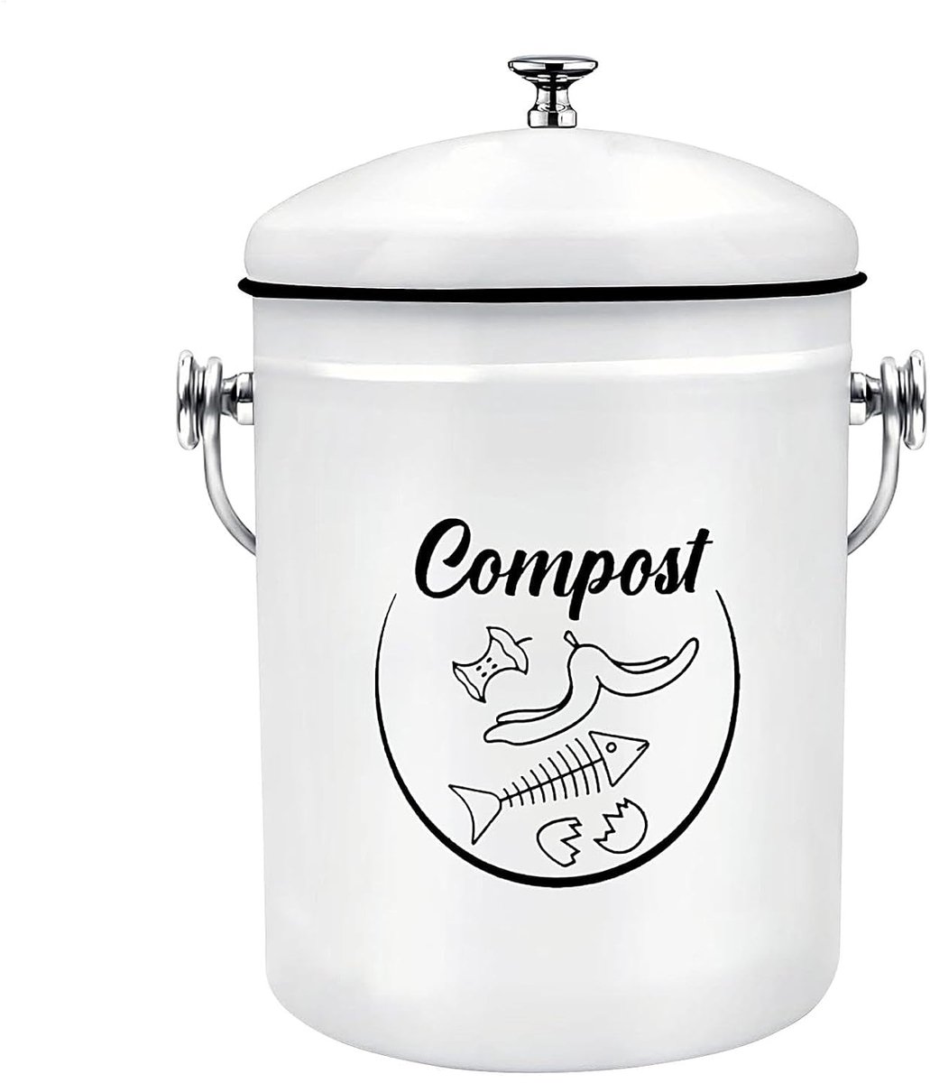 Compostbak Keuken - Voedselafvalbak Aanrecht - Keuken Organiseren - Boerderijvorm Ontwerp - 5 Liter - Multi kleuren
