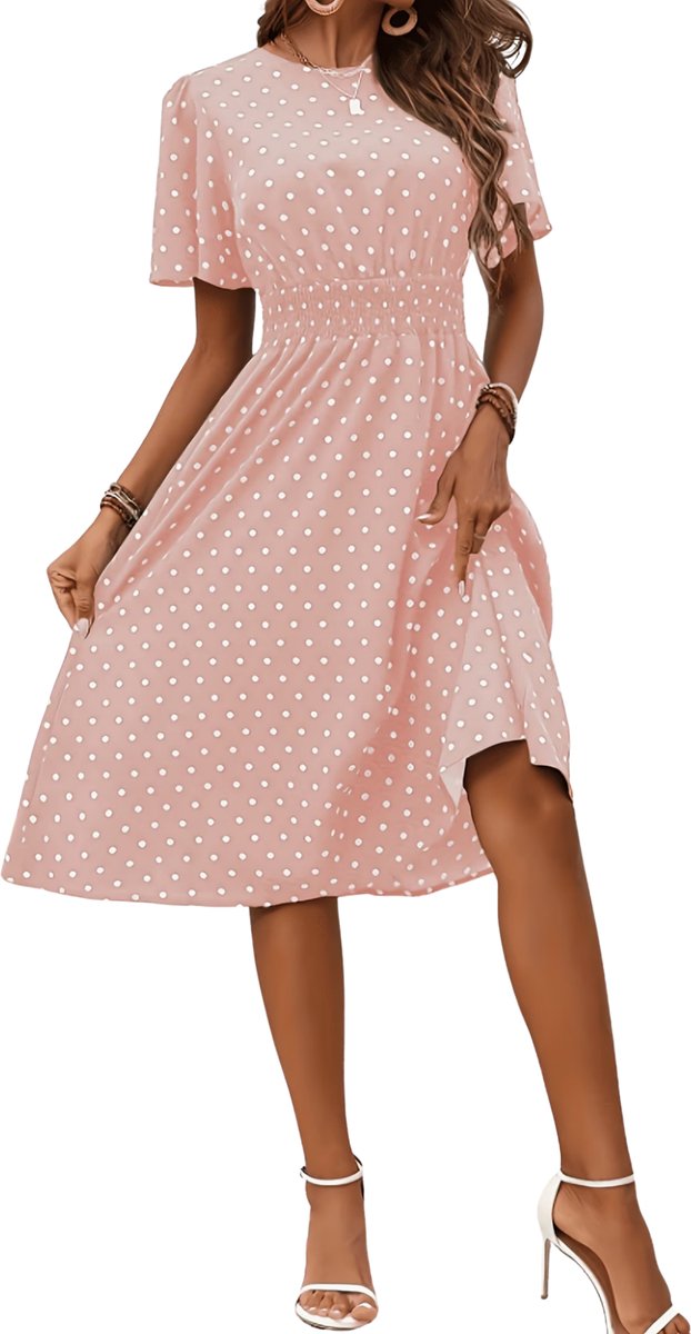 Currero Zomerjurk Dames Zomerjurken Volwassenen Vrouwen Midi Jurk Ibiza Stijl Sundress Dress Lotuskleur M Lotus-kleur