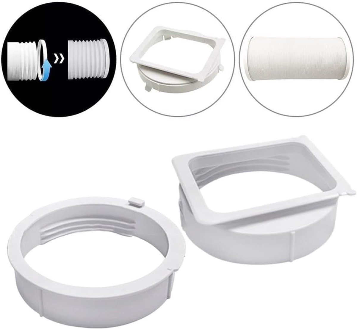 Airconditioner uitlaatadapter, airconditioning slangverlenging, universele schroefdraadkoppeling voor draagbare airconditioner uitlaatslangkoppeling (150 mm) (KY-35 15 cm) – foto 2
