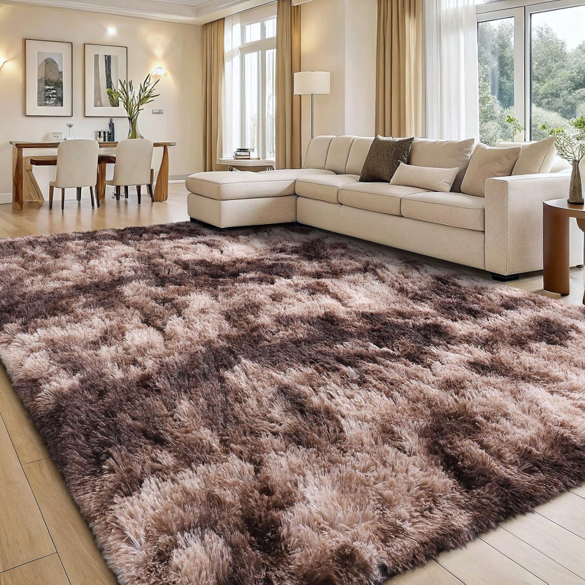 Woonkamer vloerkleed - Zachte shaggy vloerbedekking - Comfortabele sfeer - Machinewasbaar