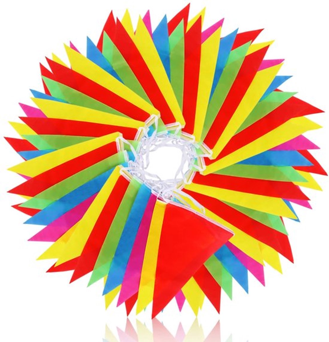38M Bunting Garland - met 100pcs Triangle Flags - Nylon Fabric - Voor Outdoor