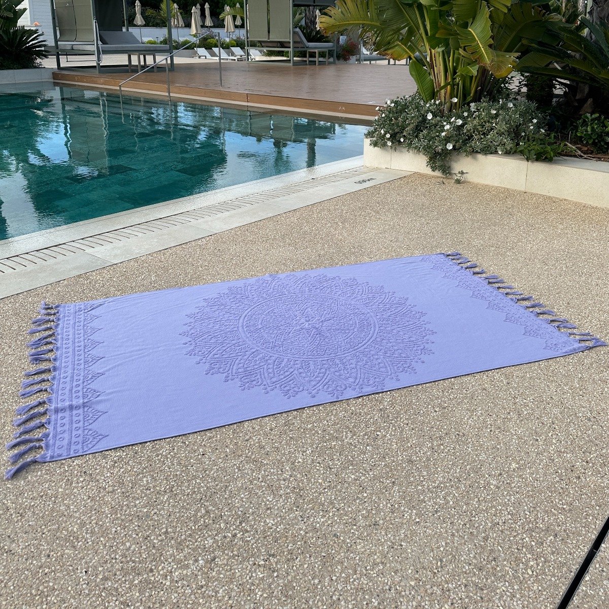 Fashion4wellness Hamam Strandlaken Zennn Lilac / FOUTA - STRANDLAKEN - SAUNADOEK - 180 X 100 CM KATOEN