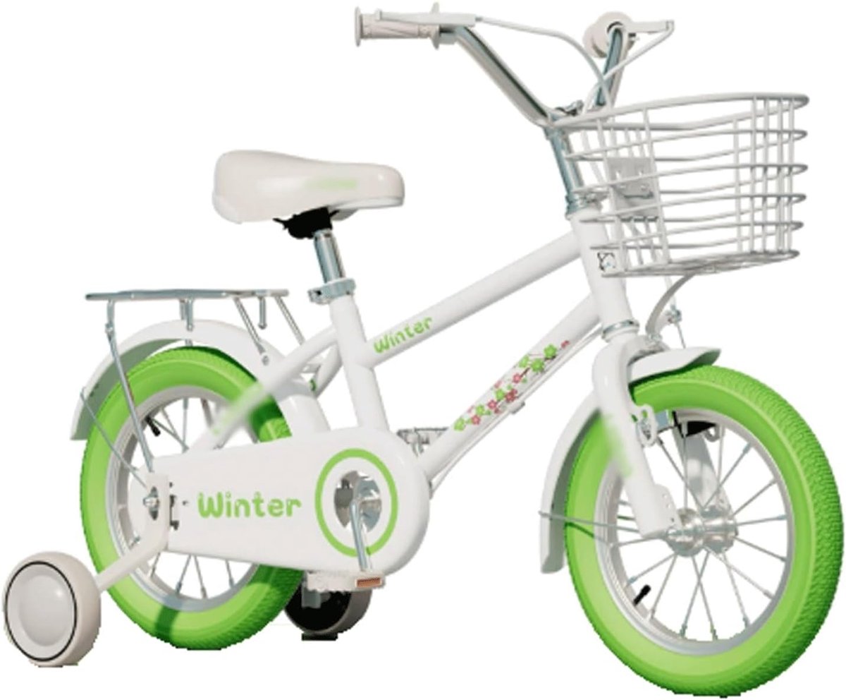Kinderfiets zonder pedalen - Twister auto - Actief spel - Zijwieltjes en mandje - 12 inch - Groen