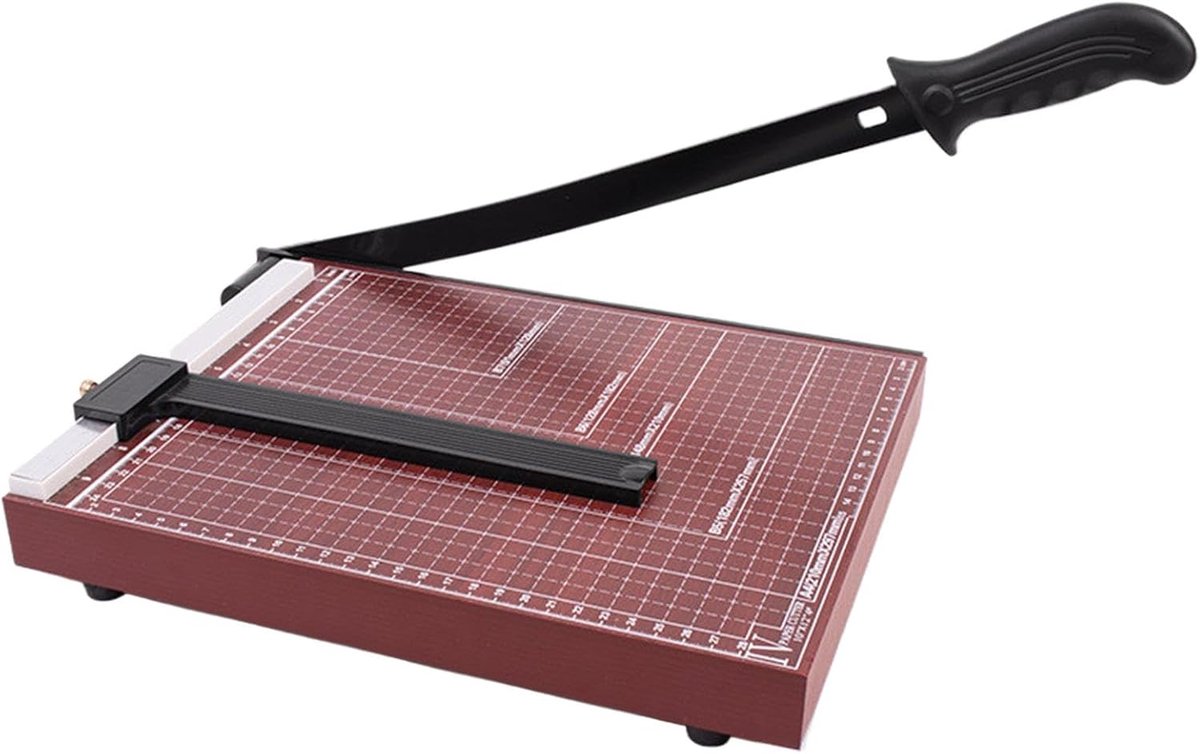 Papier Snijder - Handmatige Snijmachine - Precisie Snijden - Houten Basis - A4 Formaat - Multicolor