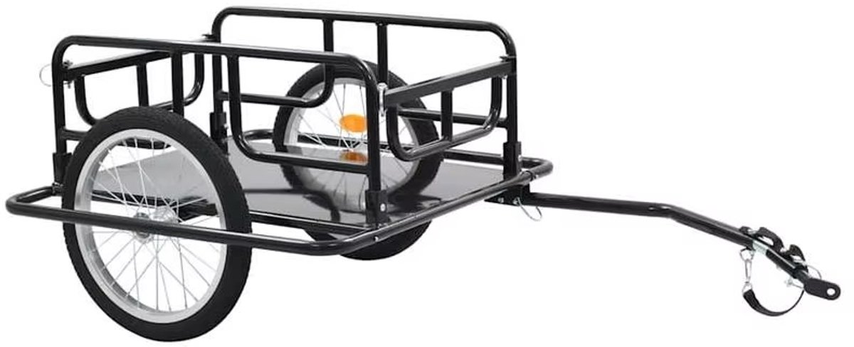 Bruinsma INEX Fietskar - Fiets Wagen - Fietskar Bagage - Fransportkar - Transportwagen Op Luchtbanden - Fietswagen - 67Lx44.5Bx28.5H CM - 50KG - Zwart