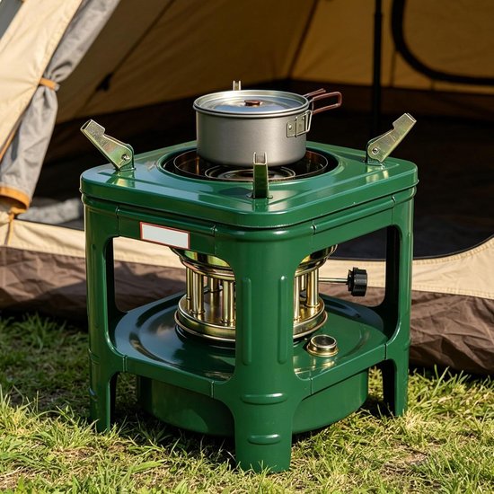 Kerosinekachel - Petroleum kooktoestel - Buitenkoken - Multifunctionele brander - 18 cm - Zwart — afbeelding 4