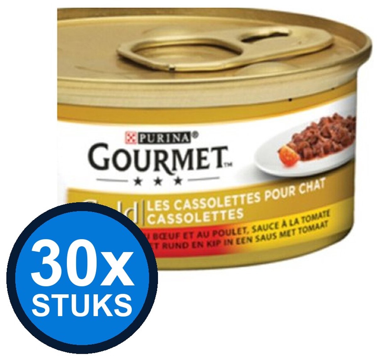 Gourmet Gourmet - Gold Cassolettes Rund & Kip - Kattenvoer Natvoer - 85g
