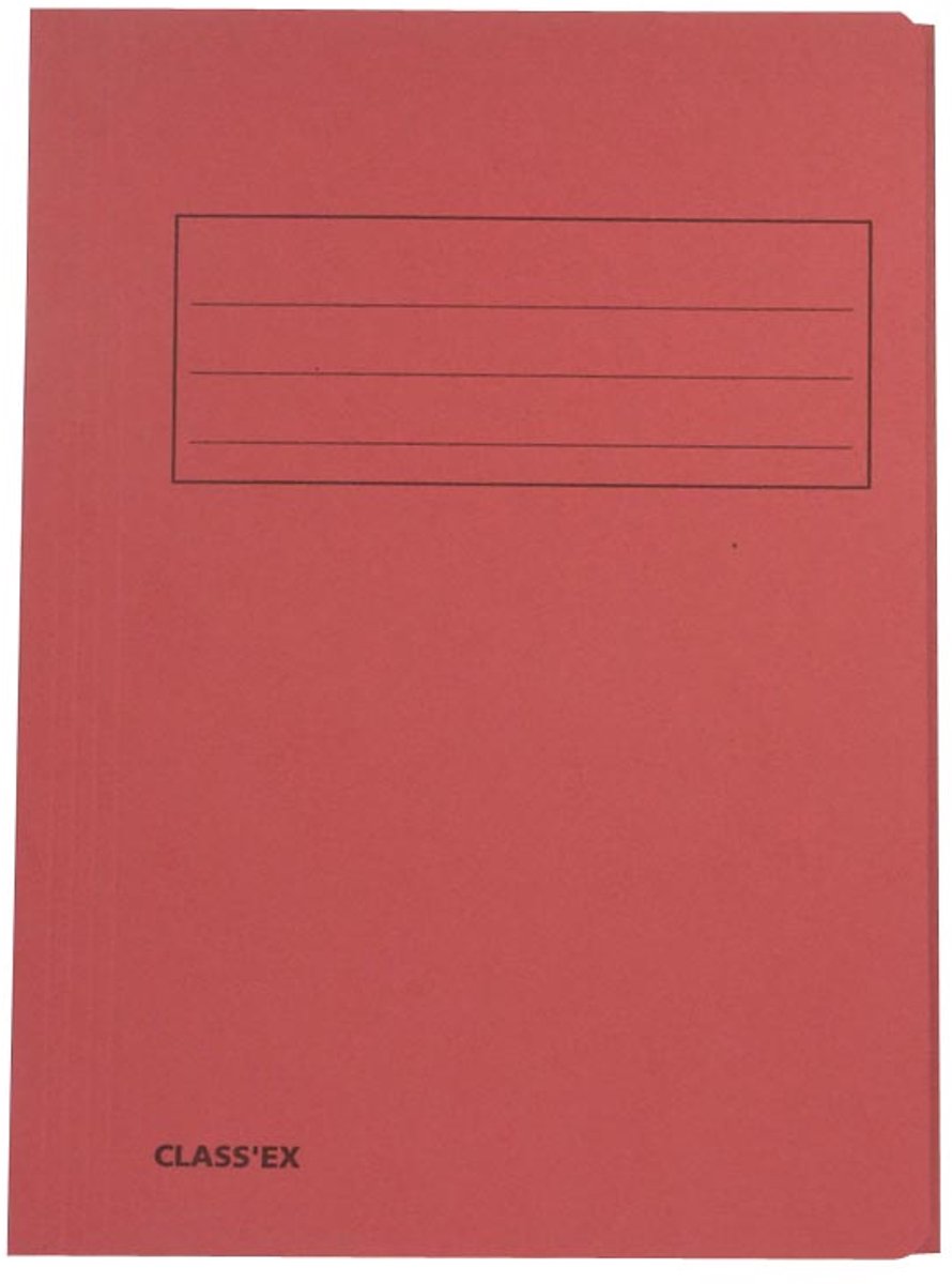 Class'ex dossiermap, 3 kleppen, formaat 23,7 x 34,7 cm (folio), kers/rood, 50 stuks