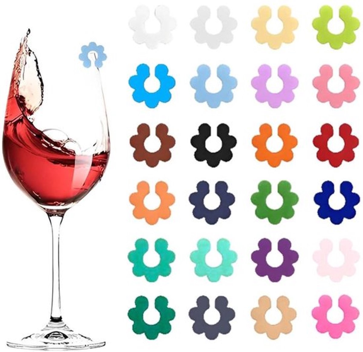 Cosensi - Dailygoody - Wijnglasmarkeerders - Kleurrijke drankmarkers - Voor