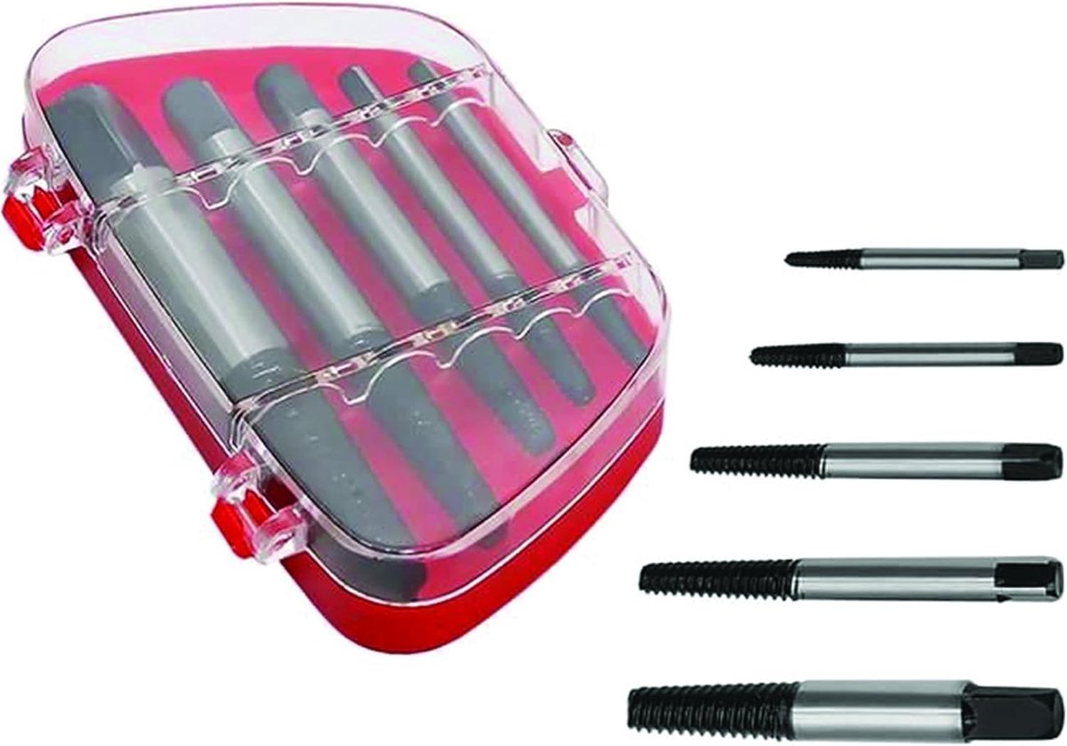 Schroefextractors Set - Gereedschap Set - Beschadigde Schroeven Verwijderen - Veelzijdig Gebruik - 5 Stuks - Metaal