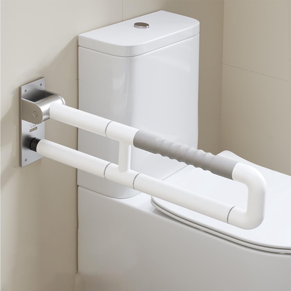 Opklapbare Grijpstang - Veiligheidsbeugel Toilet - Badkamer Ondersteuning - Opklapbaar Ontwerp - 75 cm - Grijs