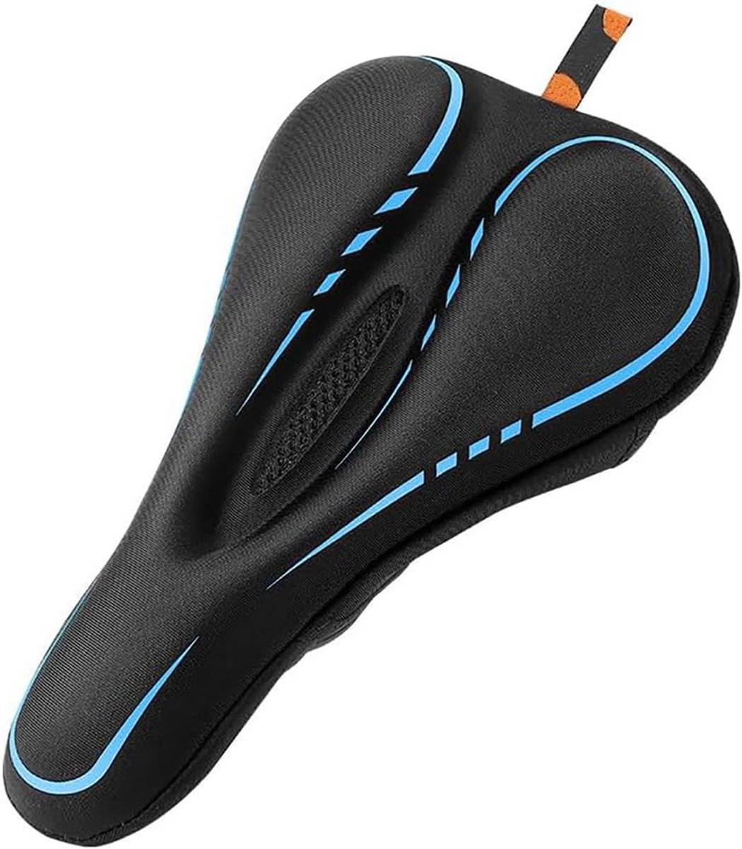 Fietszadel Kussen - Zadelhoes Gel - Comfortabel Fietsen - Dubbellaags Schuim - Universeel - Blauw