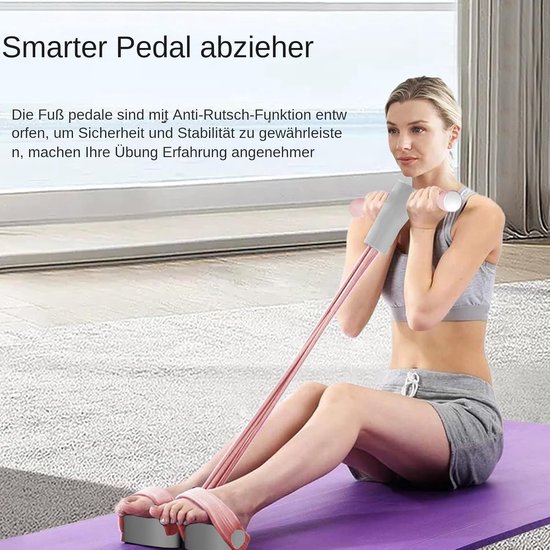 Yoga Spantouw - Been Stretcher - Lichaam Trainen - Antislip Pedaal - 55 x 27 cm - Roze — afbeelding 3