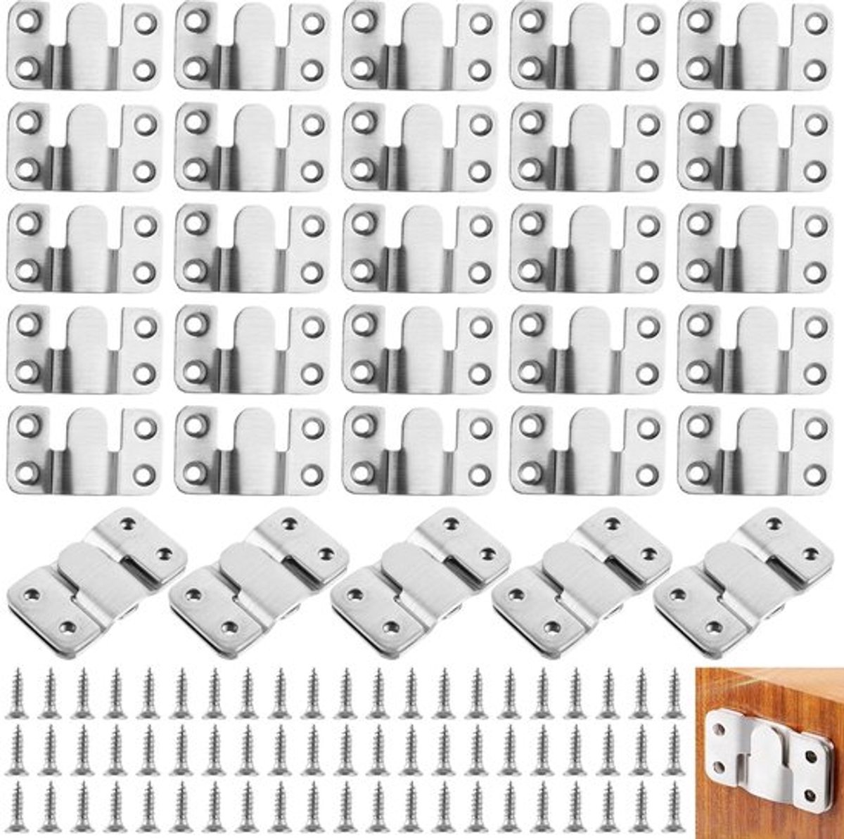 MTTProducts - Photo Hangers - Interlocking Hooks - Staal voor Sterke Bevestiging