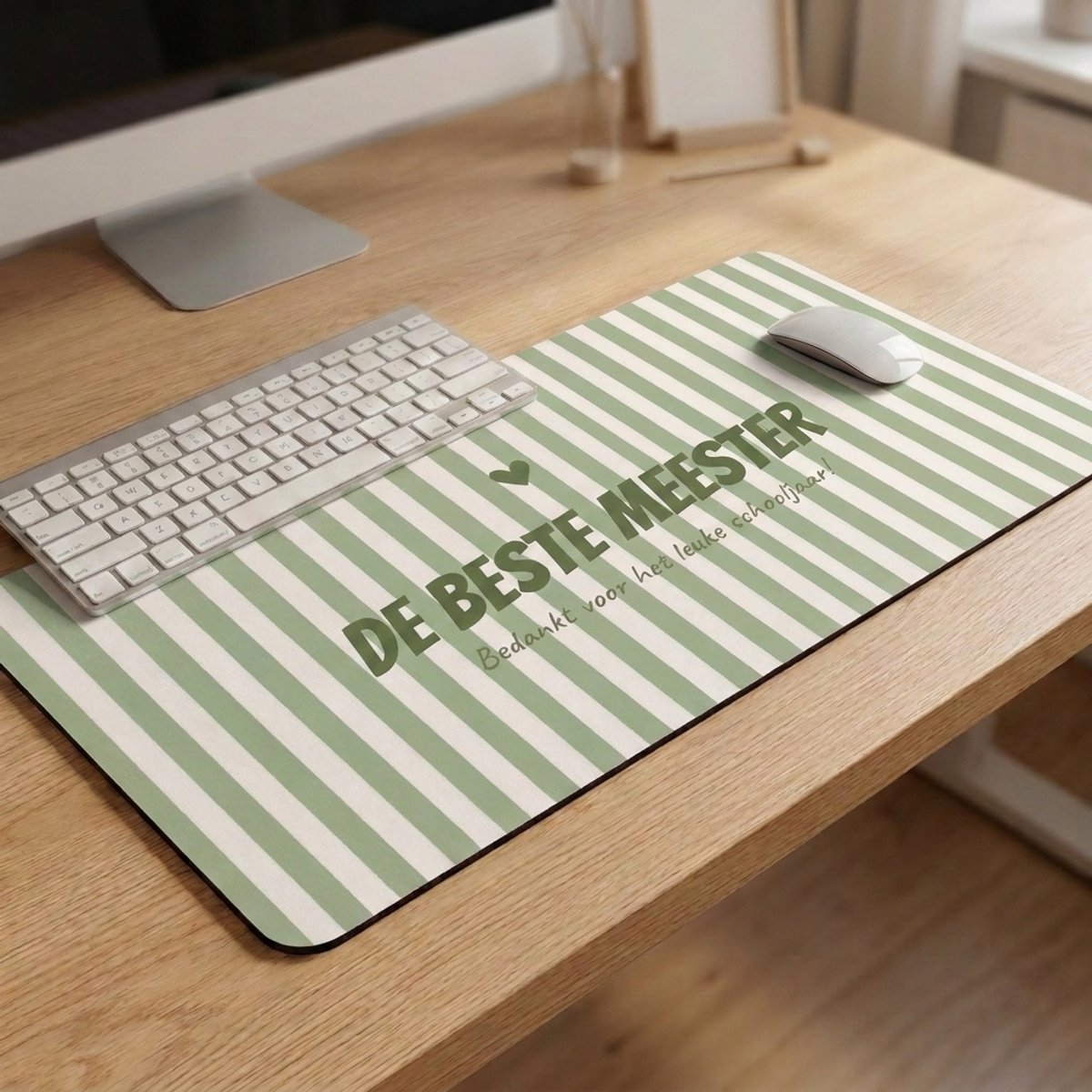 Muismat XXL | Bedankt Meester | De beste meester | Bedankt | Cadeau | Antisliplaag | 74,4 x 40 cm | Fotofabriek