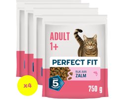 Perfect Fit Kattenbrokken - Active Adult - Zalm - 4x750g