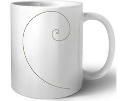 Fibonacci Mok - Thee Mok Koffie Mok - Warme Dranken Drinken - Uniek Spiraal Ontwerp - 330 ml - Wit