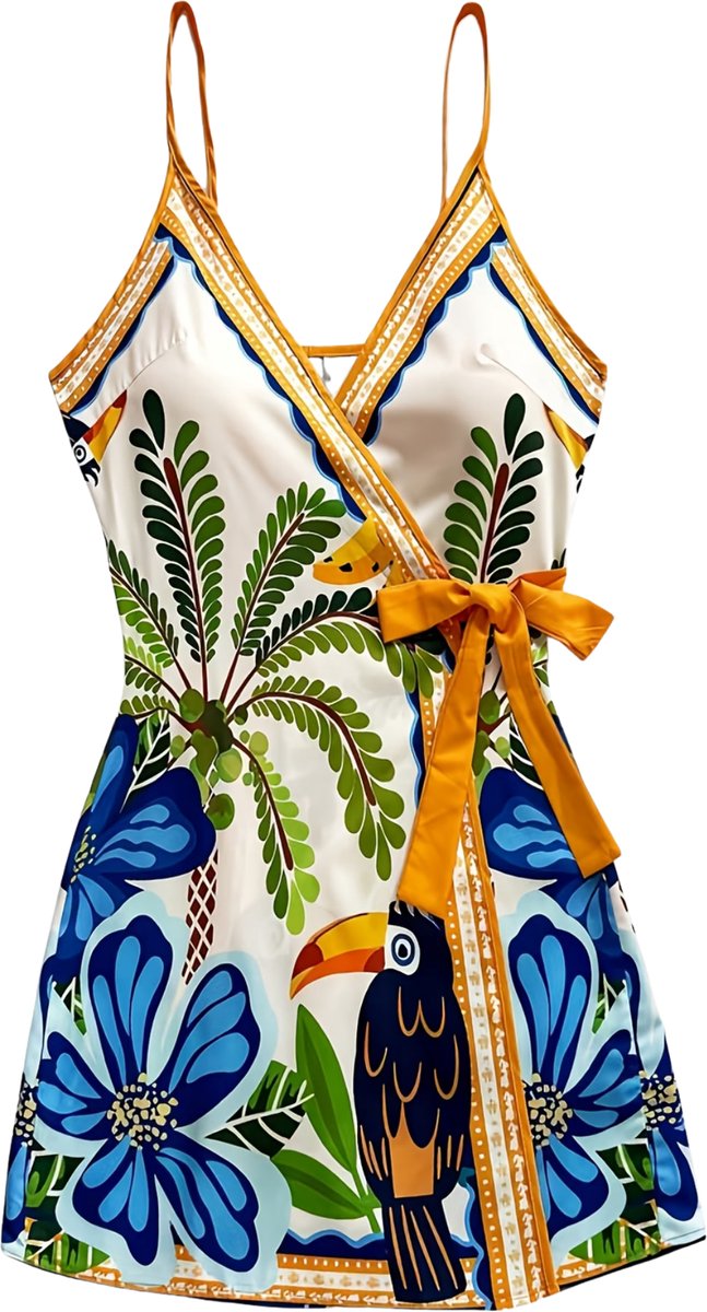 Currero Zomerjurk Dames Zomerjurken Volwassenen Vrouwen Midi Jurk Ibiza Stijl Sundress Dress XL Geel