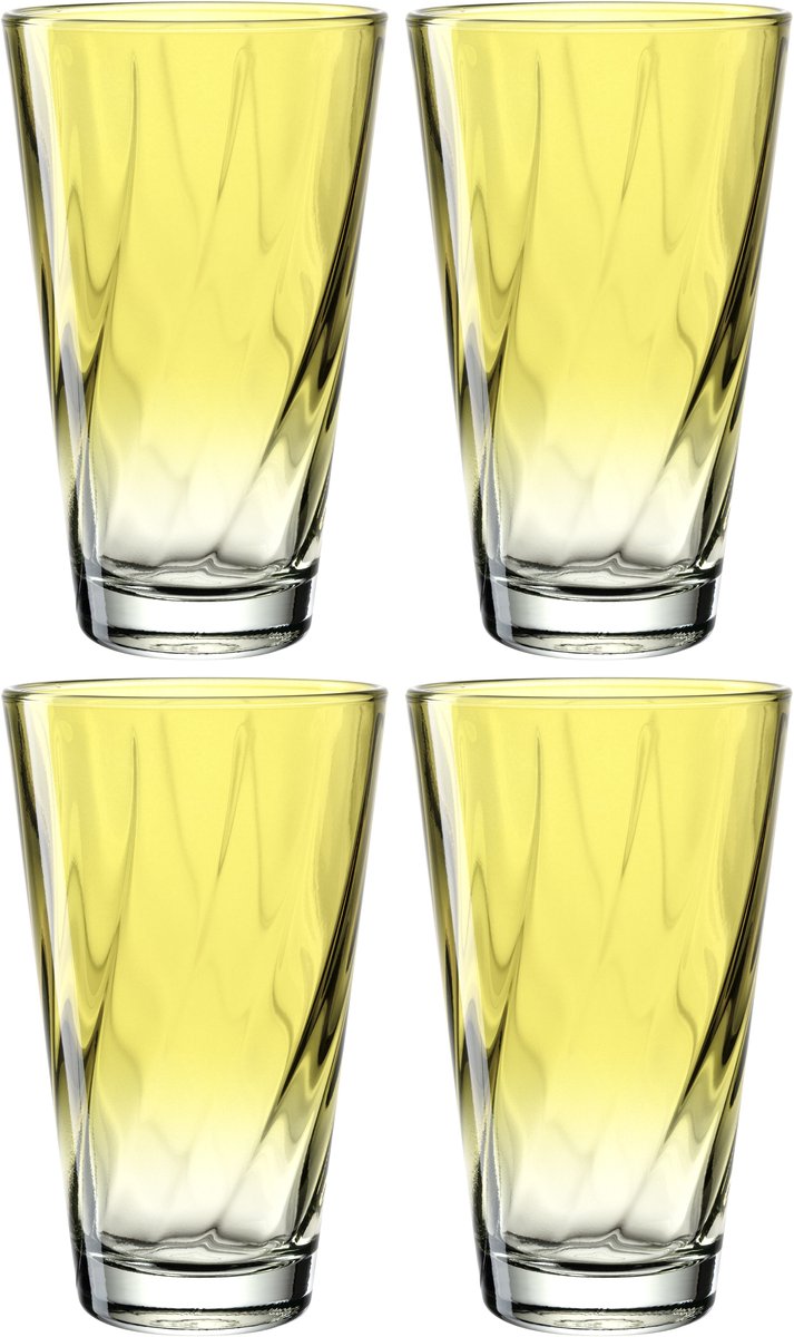 Leonardo TWIST Drinkglas 300ml geel - set/4