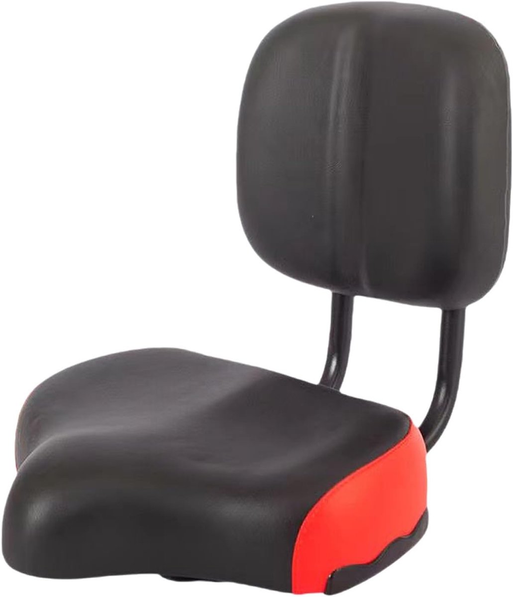 Fietszadelkussen - Extra breed zadel - Comfortabel fietsen - Ergonomische vormgeving - 34 x 31 x 15 cm - Zwart