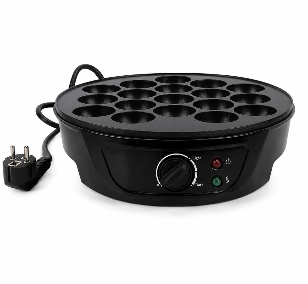 BSS® Poffertjesmaker Elektrisch – Takoyaki Maker met Anti-aanbaklaag – Mini Pannenkoekenmaker voor Poffertjes, Takoyaki, Cake Pops en Snacks