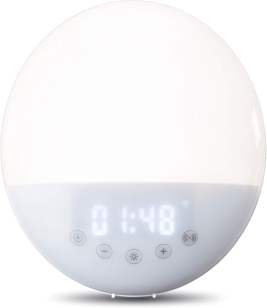 Lichtwekker Zonsopgang - Weklamp Slaap - Ontspannen Ontwaken - 7 Kleuren 30 Intensiteiten - 10 Watt - Wit — afbeelding 4