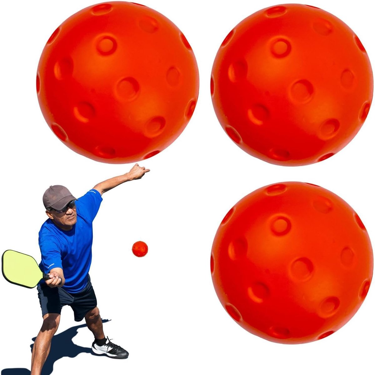 Pickleball Ballen - Indoor Ballen - Thuis Oefenen - Minimaal Geluid - 3 Stuks - Rood