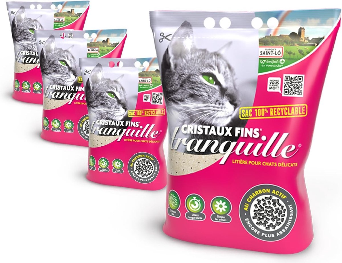 Kattenbakvulling - Fijne kristallen - Ultra absorberend - Geurremmend - Voor katten