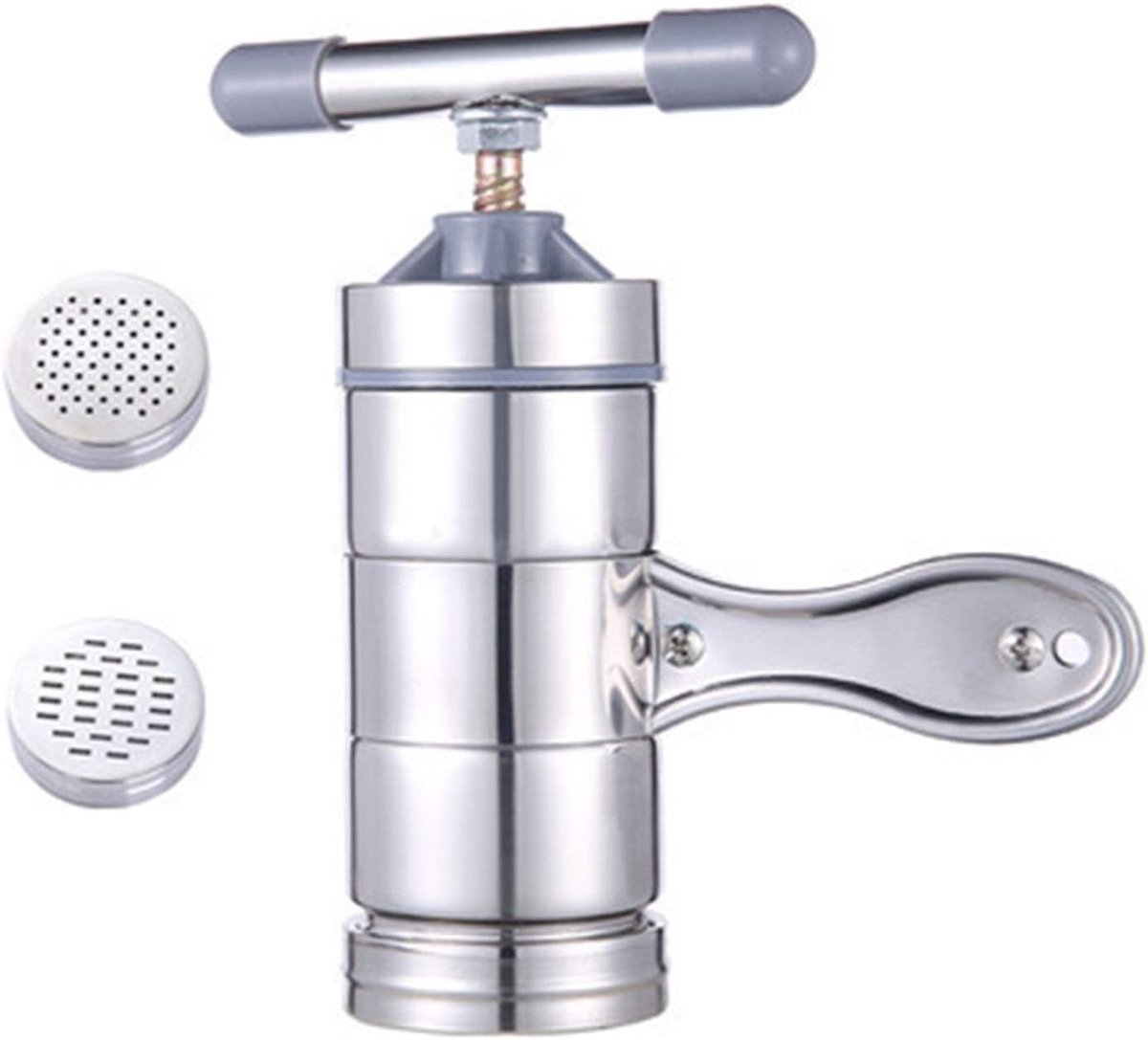 Pastamachine Handmatig - Noodle Maker - Verse Pasta Maken - Roestvrij Staal - Compact Formaat - Zilverkleurig