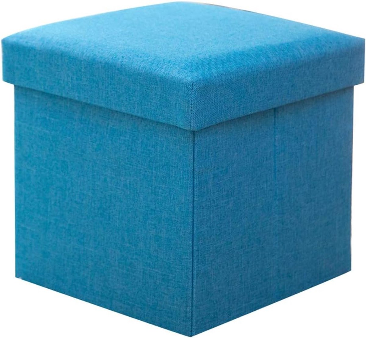 Voetenbank Ottomaans - Opbergkruk - Ruimte Besparen - Met Deksel - 30x30x30cm - Blauw