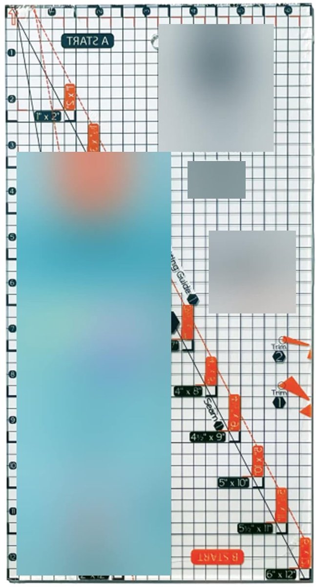 Naaiset Accessoires - Quilting Tool - Precisie Naaien - Half Rechthoekige Triangles - 6-1/2 x 12-1/2 inch - Transparant
