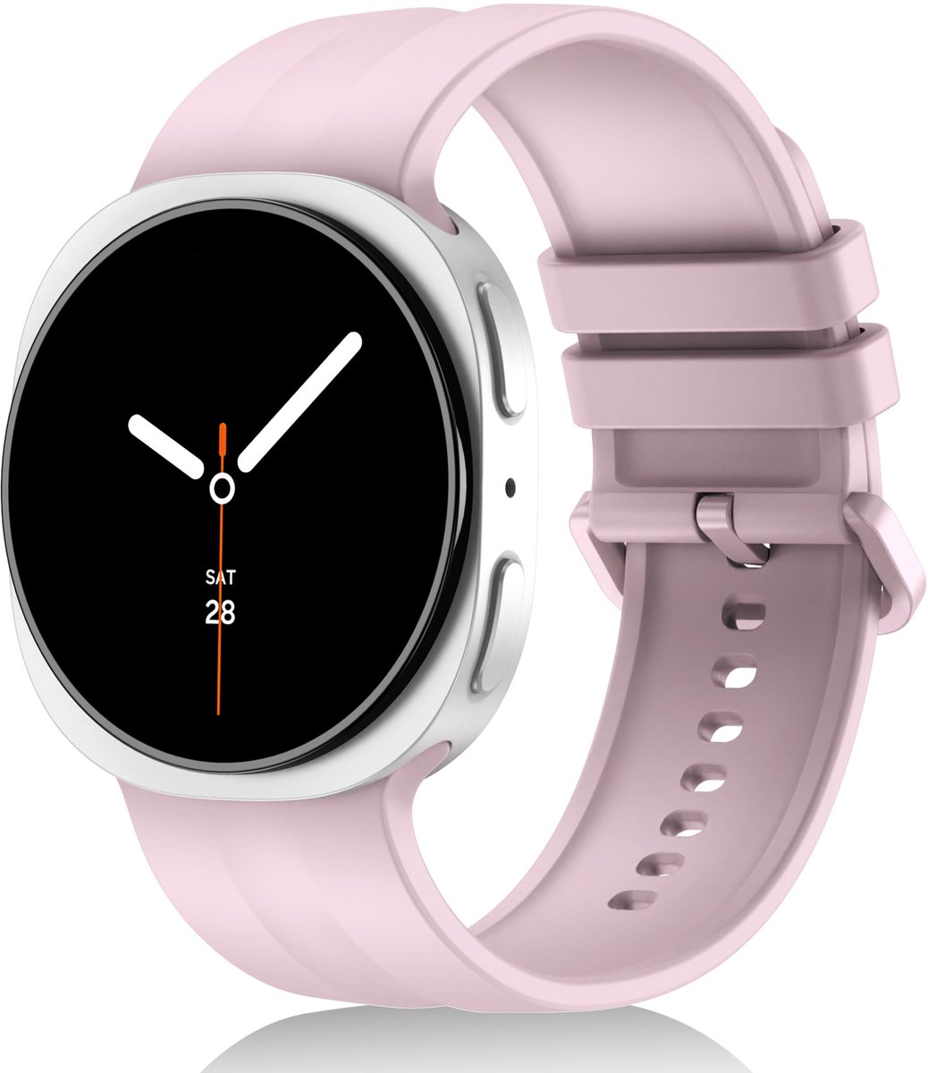 Stravo Zacht Siliconen Sport Bandje – Geschikt voor Samsung Galaxy Watch 9 (40/44mm) / Watch 8 (40/44mm) / 8 Classic (46mm) – M/L – Roze