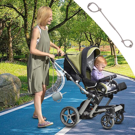 Veiligheidsbanden - Fopspeenkettingen - Baby Benodigdheden - Voedselveilig Siliconen - 146 x 81 cm - Lichtgrijs — afbeelding 3