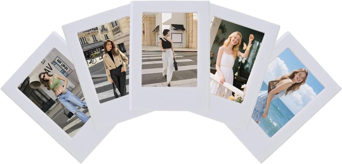 Set van 5 magnetische fotolijsten voor de koelkast, mini fotolijsten voor foto's 8,6 x 5,4