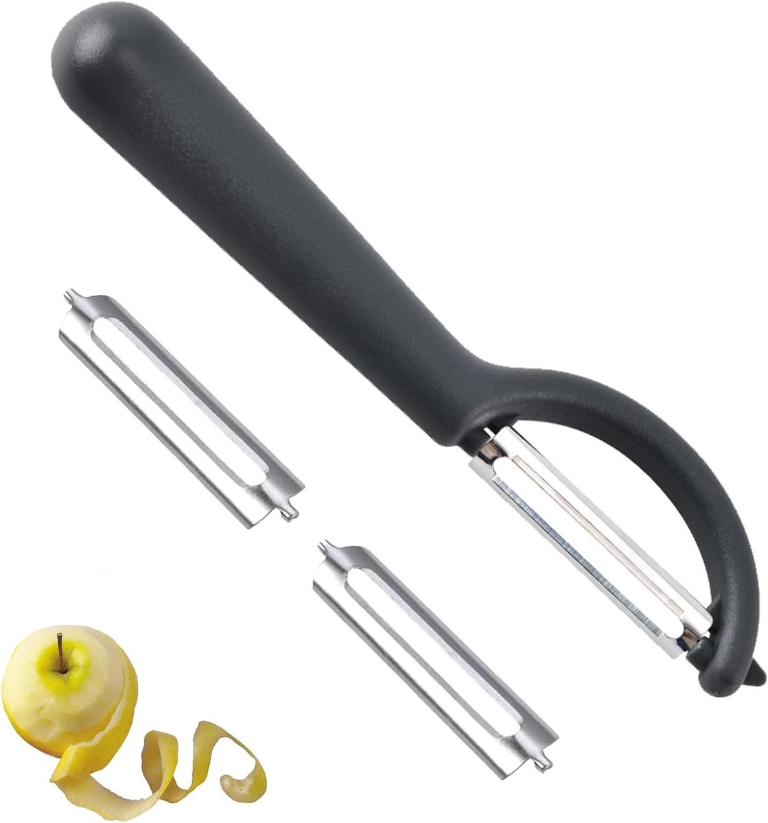 Groente- en Aardappel Schiller met 2 Vervangende Messen, Vaatwasserbestendig en Gebruiksvriendelijk voor Effortloos Schillen en Voorbereiden