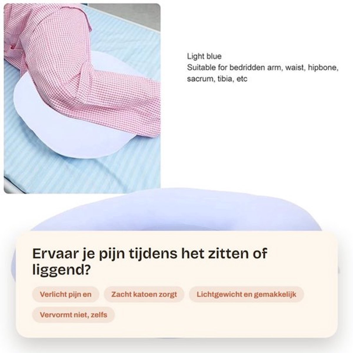 Dailygoods- Zitkussen Orthopedisch - Doorligkussen - Bedpijnbestrijding - Heup