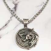 Mei's - Muse The Wolf - ketting heren - The Witcher - RVS zilver - 50 cm