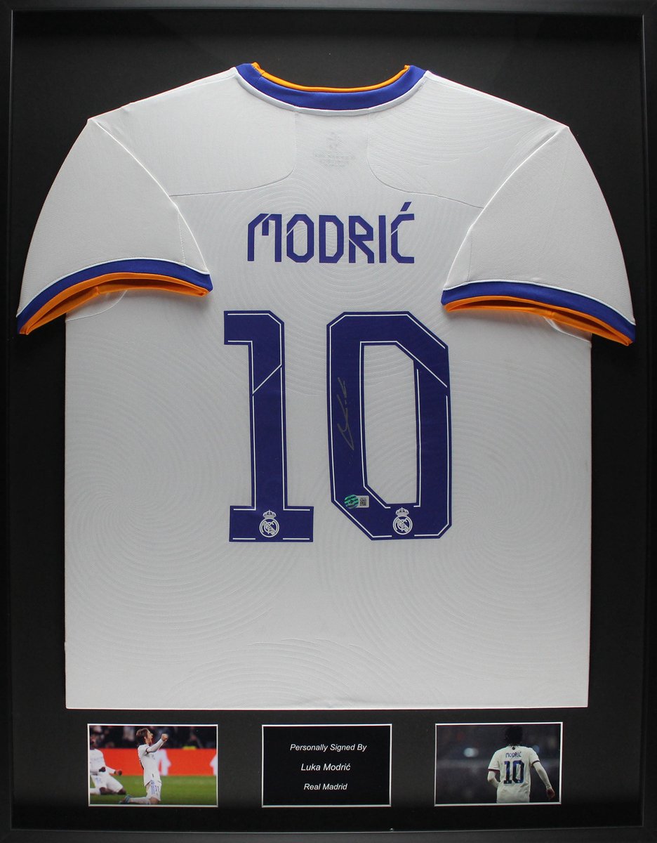 Luka Modric gesigneerd Real Madrid 21/22 Ingelijst Thuis Shirt