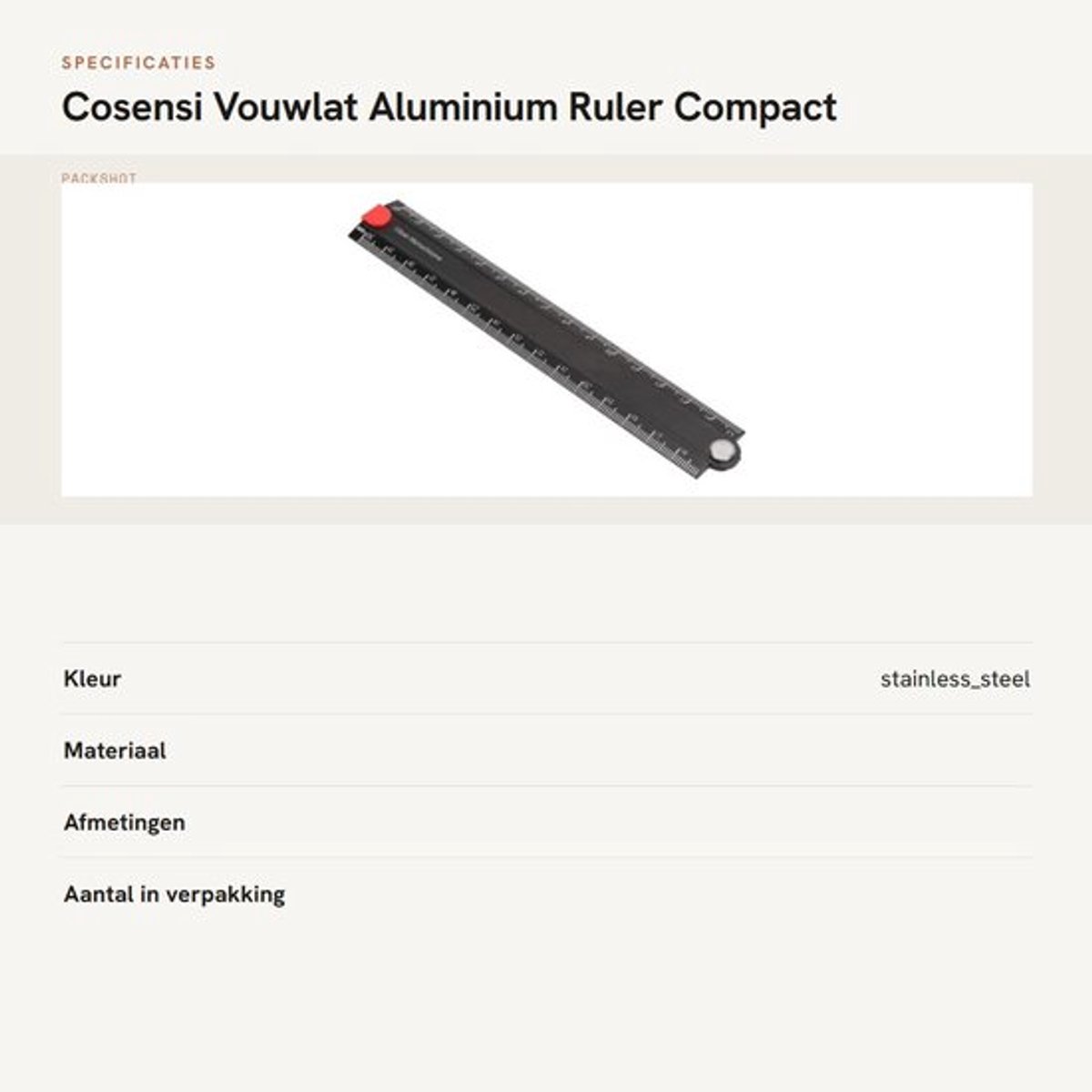 Virtubuy - Vouwlat - Aluminium Ruler - Compact en Duurzaam - 300mm - Precisie