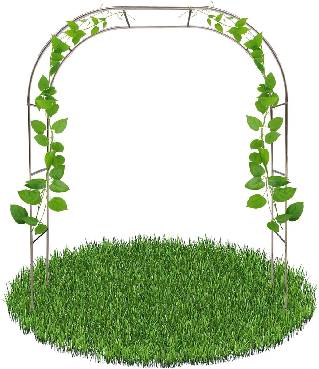 Roestvrijstalen Tuinboog - Decoratief Prieel - Klimplanten Ondersteunen - Duurzame Constructie - 180 x 240 cm - Metaal