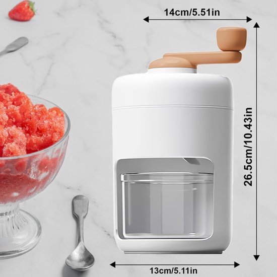 Handmatig aangedreven ijsschaafmachine - handmatige ijsvergruizer voor milkshakes en smoothies - ijsschaafmachine - ijsvergruizer voor huishoudelijk gebruik - ijsschaafmachine — afbeelding 2