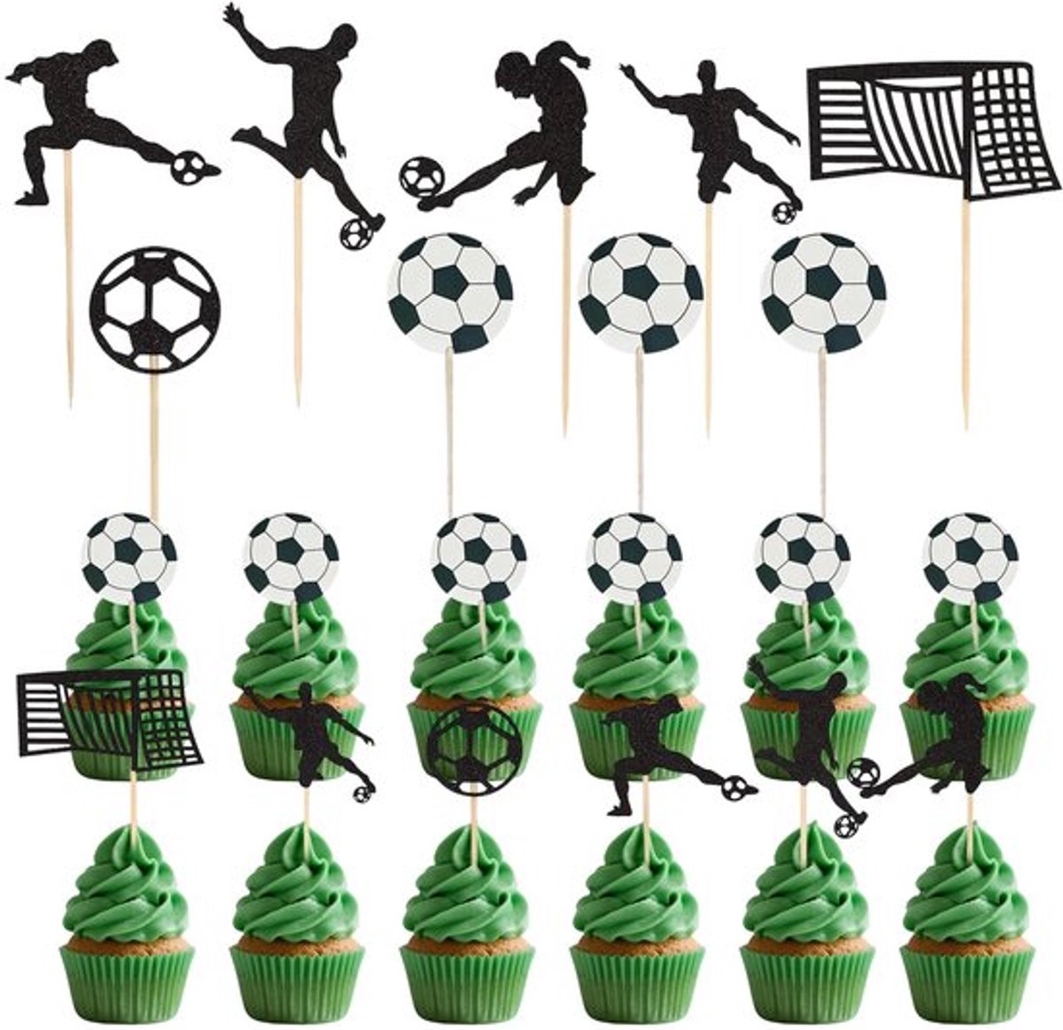 Taarttoppers Voetbal - 48 Stuk Dailygoods