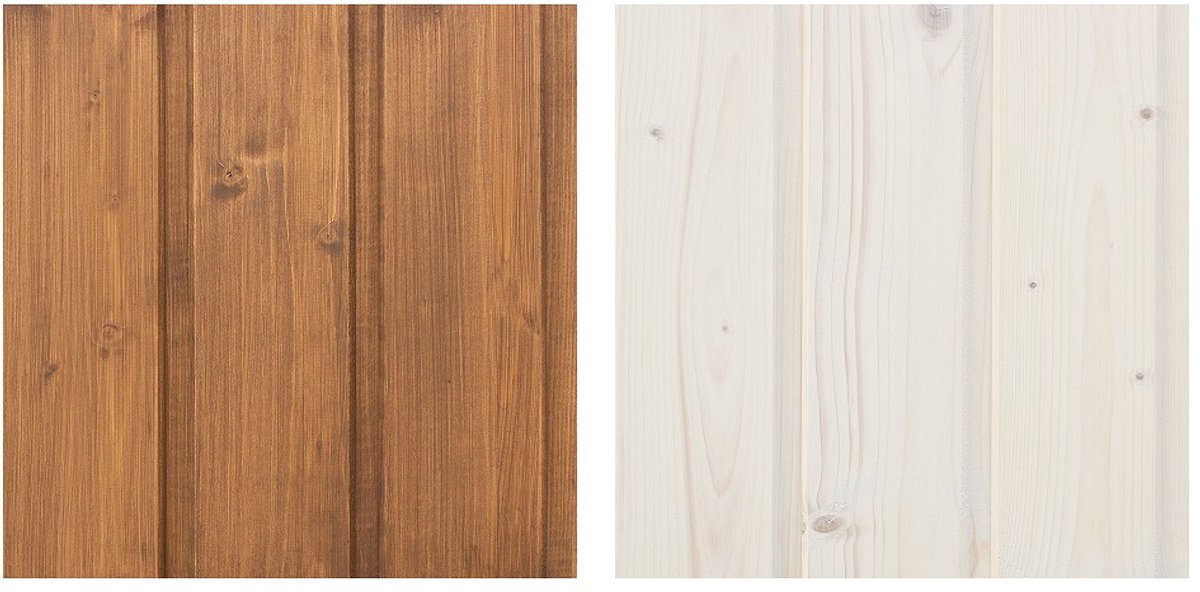 Timbela DKMT01-RICHOAK/WHITE - Houtimpregneringsset voor binnen- en buitendecoratie: 5L wit + 5L rijke eik impregneermiddel + GRATIS borstelset
