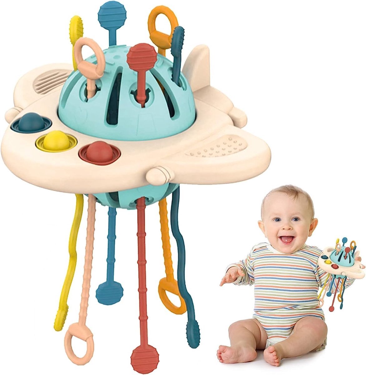 COOAU - Baby sensorisch speelgoed - ontessori Speelgoed vanaf Baby 1 2 3 jaar - Multisensorisch tactiel activiteitenspeelgoed - Baby Speelgoed 6-12 Maanden - Baby-bijtspeeltjes - Geschikt voor het trainen van de grijpvaardigheid van baby's